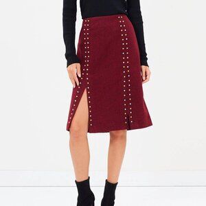 Scotch & Soda Wool Houndstooth Skirt XS Red / White